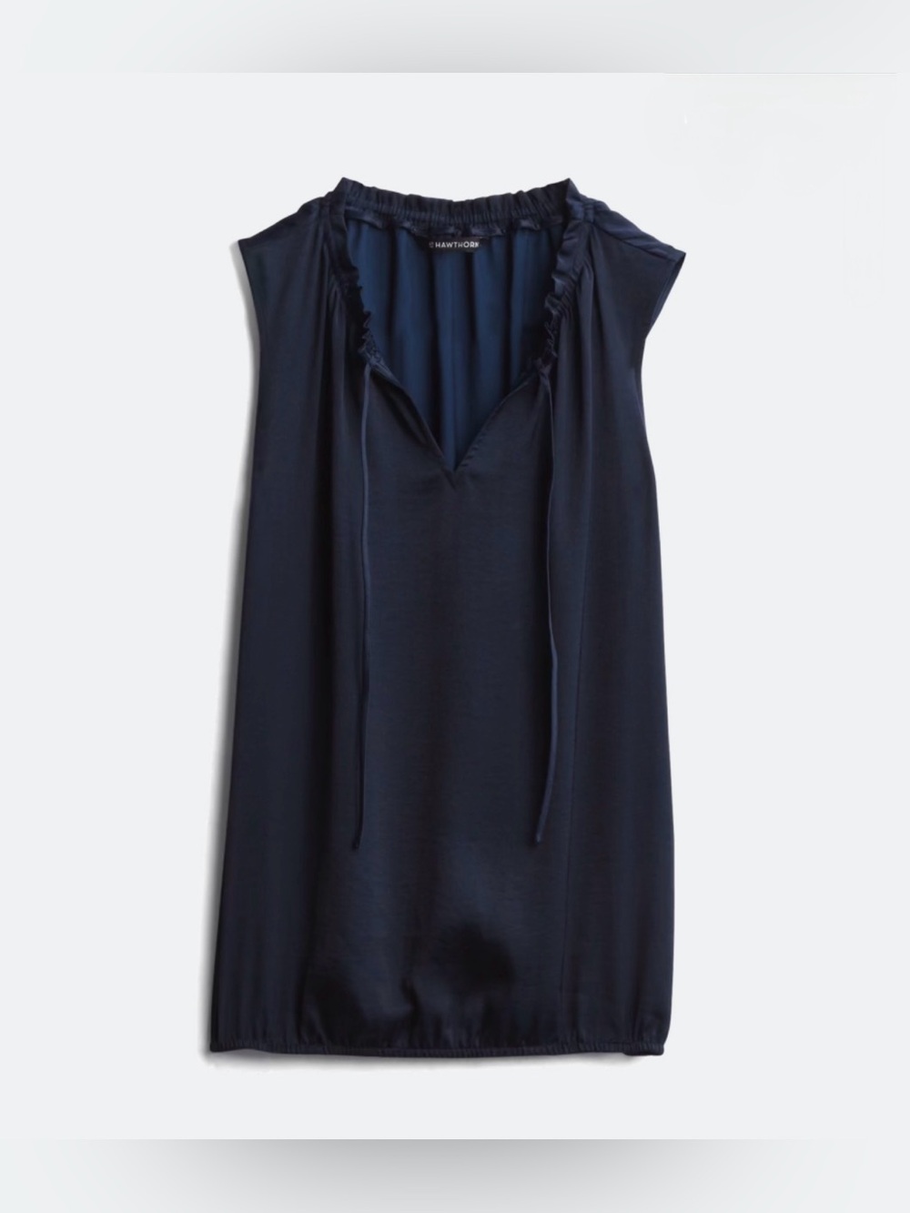 New 41 Hawthorn Navy Mabilia Tie Neck Detail Blouse – XS